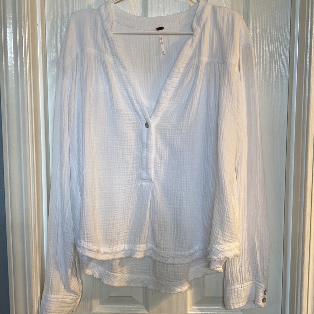 Free People | V-neck Cotton Shirt SzXS